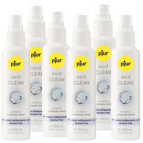 pjur MED Clean - Personal Cleaning Spray (6x100ml) - Effektives Reinigungsspray für empfindliche Haut und Oberflächen. Ideal zur hygienischen Pflege von Sextoys, alkoholfrei und hautfreundlich für regelmäßige Anwendung.