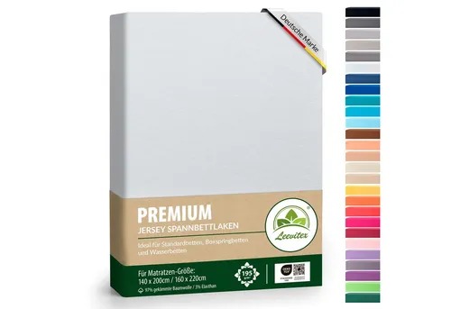 leevitex® Spannbettlaken Spannbettlaken Premium Elasthan, Gummizug: rundum, blickdicht, Anti-Pilling, 97% Baumwolle, 3% Elasthan, 40 cm Steg