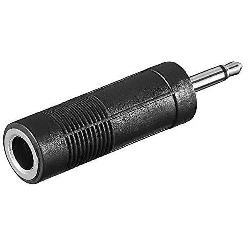 Klinken-Adapter 3,5mm Klinkenstecker Mono auf 6,3mm Klinken Kupplung Mono schwarz
