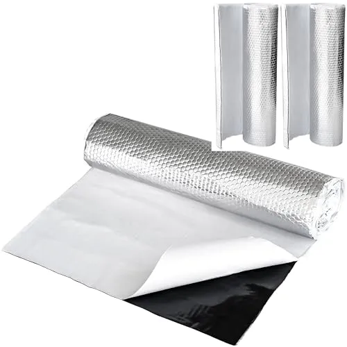 RECAMBO Alubutyl Dämmmatte - Höchste Schalldämmung: Reduziert Straßenlärm, Vibrationen, Rasseln - Selbstklebendes Anti Dröhn & Bitumen-Ersatz - 2 Rollen je 50cm x 400cm insgesamt 4m² Sparpaket
