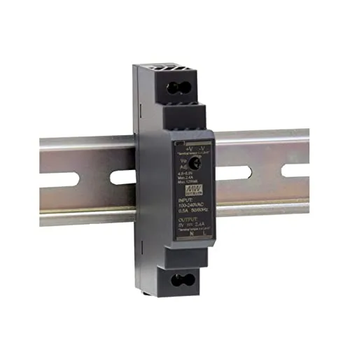 Hutschienen-Netzteil, 15 W, 48 V, 0,32 A; MeanWell HDR-15-48; DIN-Schienen-Transformator.
