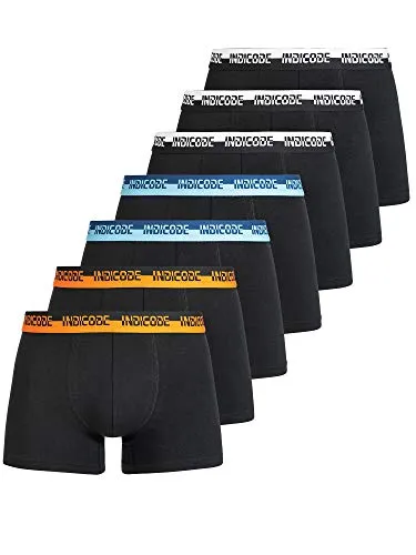 Indicode Herren Copenhagen 7er Pack Boxershorts - Herren-Boxershorts im praktischen 7er-Pack, mit elastischem Webbund für höchsten Tragekomfort und modernen Farbthemen.