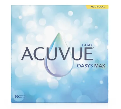 Johnson And Johnson ACUVUE® OASYS MAX 1-Day Multifocal 90 - Tageslinsen für klare Sicht - Kontaktlinsen mit Blaulichtfilter und hoher Sauerstoffdurchlässigkeit, ideal für altersweitsichtige Träger:innen, bieten maximalen Tragekomfort den ganzen Tag.