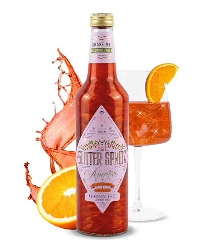 Glitter Spritz - Das Original - Alkoholfrei 0,7L - Alkoholfreier Aperitivo Glitzer Cocktail mit Bitter Orange, Rhabarber & Kräutern für Glitzer Drinks Italian Spritz & besondere Anlässe (1 x 0,7L)