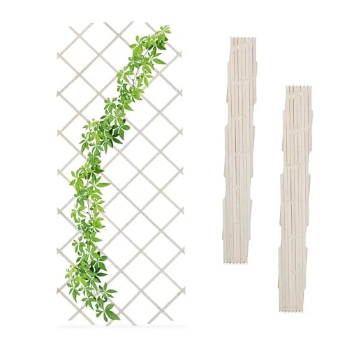 Rankgitter Scherenspalier ausziehbar - 3er Set - Spaliere aus Holz, 230 cm breit und 70 cm hoch, ideal für Pflanzen, schnell und einfach aufzustellen ohne Montage, perfekte Unterstützung für Ihre Pflanzen.