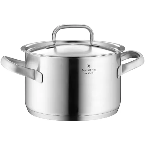 WMF Gourmet Plus Kochtopf klein 16cm - Kochtopf 16 cm aus Cromargan Edelstahl, mit Dampföffnung und optimaler Wärmeverteilung für energiesparendes Kochen auf allen Herdarten.