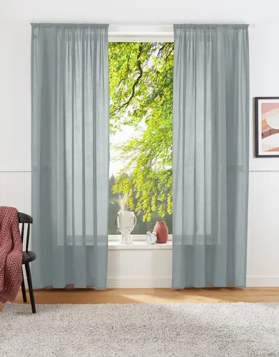 LeGer Home by Lena Gercke Vorhang Lanea, halbtransparenter Fensterschal mit Stangendurchzug - Der Vorhang »Lanea« von LeGer Home bietet halbtransparente Qualität und ein elegantes Design. Ideal zum Kombinieren, sorgt er für eine angenehme Lichtdämpfung und ist aus pflegeleichtem Jacquard-Stoff gefertigt.