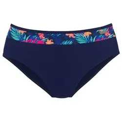 Bikini-Hose LASCANA für Damen, Gr. 34, navy-pink bedruckt - Vielseitige Bikinihose aus recyceltem Polyamid, klassischer Schnitt mit bedruckter Blende. Ideal für Mix-Kini-Kombinationen und angenehm zu tragen.