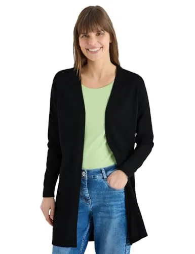 Cecil Damen Basic Cardigan in Langer Passform - Bequeme Strickjacke für jeden Anlass, offen tragbar und mit langen Ärmeln für einen lässigen Look.