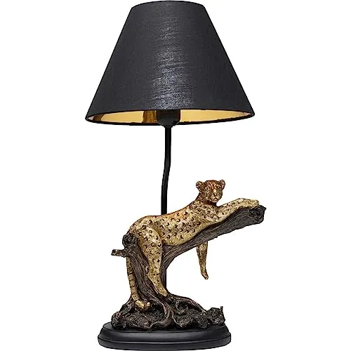 Kare-Design Tischleuchte Relax, Schwarz-Gold - Elegante Tischleuchte aus Metall und Kunststoff, perfekt für stilvolle Innenbeleuchtung. Mit ihrem modernen Design verleiht sie jedem Raum einen Hauch von Luxus.
