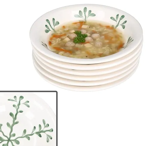 MamboCat Suppenteller 6x Wald Grün – Festliche Tiefe für Ihre Leckereien - Setzen Sie auf stilvolle Akzente mit den tiefen Suppentellern WALD GRÜN. Ideal für Suppen, Salate und Desserts – robust, spülmaschinen- und mikrowellengeeignet.