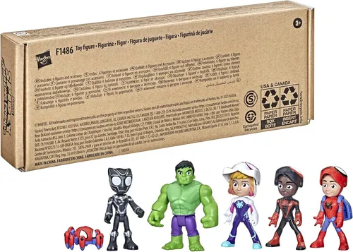Hasbro Spidey and His Amazing Friends Maskierte Helden Multipack - Actionfiguren für Kinder, 10 cm große Figuren mit klappbarer Maske für interaktives Spielen. Perfekt für kleine Spidey-Fans ab 3 Jahren!