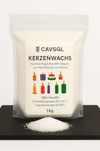 Kerzenwachs Granulat - Weiß - in Pulverform zur Herstellung von Kerzen - Paraffin Wachsgranulat Hochrein - Made in Germany - CAVSGL (Kleine, 1, stück)