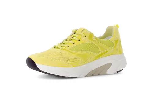 Gabor Damen Low-Top Sneaker in Limone, 42 EU / 8 UK - Sportliche Low-Top Sneaker aus Glattleder mit Mesh-Innenmaterial und leichter Laufsohle. Ideal für Freizeitaktivitäten und stilvolle Auftritte.