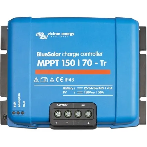 Victron BlueSolar MPPT 150/70-Tr – Leistungsstarker Solarladeregler - Solarladeregler mit ultraschnellem Powertracking und automatischer MPP-Spannungsanpassung bei Teil-Verschattung für optimale Energieausbeute.