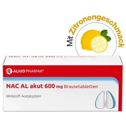 NAC AL akut 600 mg Brausetabletten - Brausetabletten zur Unterstützung der Atemwege, mit 600 mg Acetylcystein für eine einfache Anwendung. Rezeptfrei erhältlich, ideal für Erwachsene und Jugendliche ab 14 Jahren.