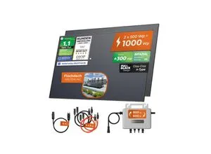 Solarway Balkonkraftwerk 1000Wp - Komplettset mit EcoFlow Wechselrichter - Balkonkraftwerk mit 800W Einspeiseleistung, schnelles Setup über die EcoFlow App und smarte Überwachung für maximale Erträge.