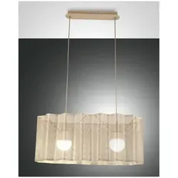 Fabas Luce Glicine Pendelleuchte E27 1X60W gold edelmatt - Lampen - Trend-Pendelleuchte mit durchbrochener Metallstruktur und Wellenoptik, hochwertige italienische Verarbeitung mit 2 Jahren Garantie.