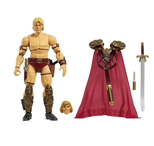 Mattel Masters of the Universe Masterverse Deluxe Movie He-Man - Actionfigur inspiriert vom 1987 Film, 18 cm groß und detailreich, mit weichem Umhang für authentisches Spielvergnügen.