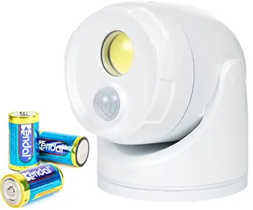 Northpoint LED Wandstrahler mit Bewegungsmelder - Strahler für Außenbereiche mit 450 Lumen Lichtleistung, inklusive D-Batterien und Erdspieß für flexible Montage. Ideal für Sicherheit und Beleuchtung.
