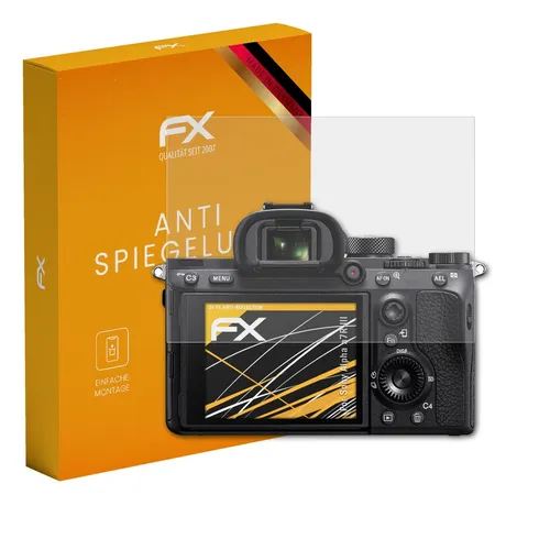 atFoliX Panzerfolie kompatibel mit Sony Alpha a7R III Schutzfolie, entspiegelnde und stoßdämpfende FX Folie (3X)