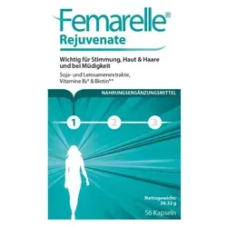 Femarelle Rejuvenate – Hormonfreie Kapseln für Stimmung, Haut & Energie - Biotinpräparate zur Unterstützung von Stimmungsschwankungen, Haut und Haaren. Mit DT56a und Vitamin B2 für mehr Energie und Wohlbefinden, ganz ohne Hormonzusätze.