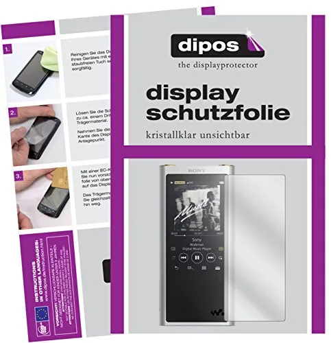 dipos I 2X Schutzfolie klar kompatibel mit Sony NW-ZX300 (MP3-Player) Folie Displayschutzfolie