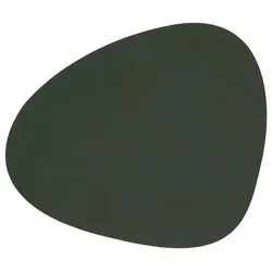 LINDDNA Tischset Nupo L Curve Leder Grün Dunkelgrün (Large)