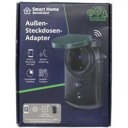 Silver Crest Smart Home Außen-Steckdosen-Adapter Zigbee IP44 - Steckdosen & Zubehör, ermöglicht manuelles und automatisches Schalten über die Lidl Home App, ideal für Smart Home Integration.