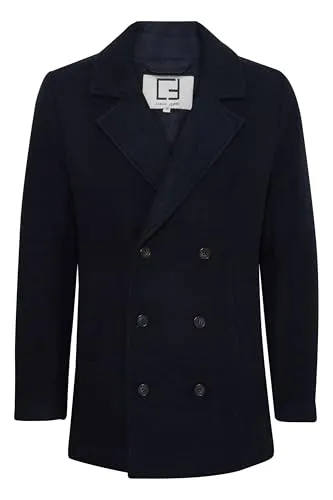 CASUAL FRIDAY CFVILMER Herren Wintermantel - Herren-Mäntel, eleganter Wollmantel mit Zierknöpfen und Reverskragen, ideal für sportliche und elegante Looks im Winter.