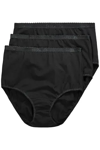 Ulla Popken Damen große Größen Übergrößen Plus Size Slips, 3er-Pack schwarz 66+ 795269130-66+