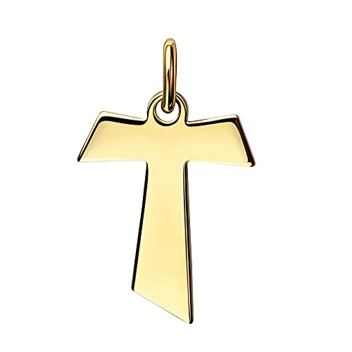 JEVELION Antoniuskreuz Taukreuz T-Form aus 585 Gold - Hochwertiges 14 Karat Goldkreuz als modisches Accessoire und religiöses Symbol, ideal für Damen, Herren und Kinder. Perfekt als Tauf- oder Kommunionsgeschenk, in Juweliers-Qualität gefertigt.