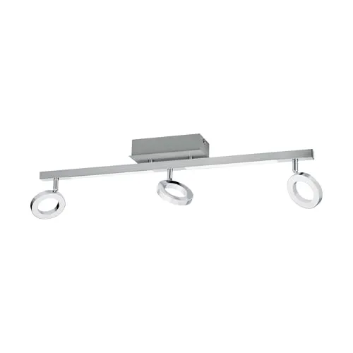 EGLO LED Deckenlampe Cardillo, 3-flammige Deckenleuchte - Moderne Deckenlampe aus Aluminium und Metall in Chrom mit drei schwenkbaren Spots für individuelle Lichtgestaltung, ideal für Wohnzimmer, Flur oder Küche.