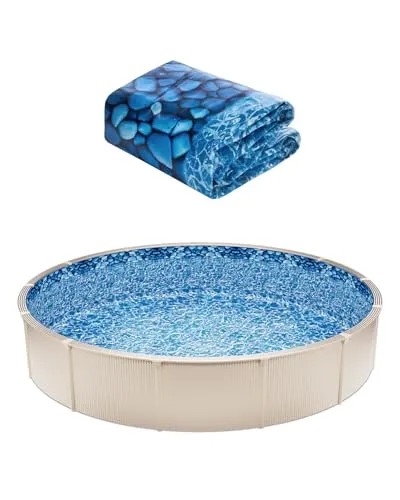 VEVOR Innenfolie Poolfolie φ549x147cm - Reißfeste Schwimmbadfolie - Poolzubehör in Premiumqualität, ideal für runde Becken mit 54 Zoll Höhe. Langlebiges Vinyl, das vielseitig einsetzbar ist und für optimale Wasserhaltung sorgt.