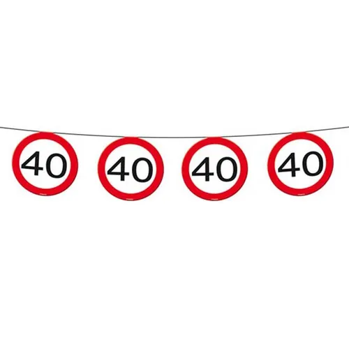 40. Geburtstag Wimpelkette Verkehrsschilder Wimpelgirlande Geburtstagsgirlande