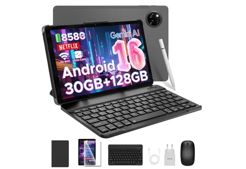 DOOGEE TAB A9 PRO+ Android 16 Gaming Tablet - 11 Zoll Kinder Tablet mit 128GB Speicher, 6GB RAM und erweiterbarem RAM bis zu 30GB, ideal für Gaming und Multimedia mit leistungsstarkem 8580mAh Akku.