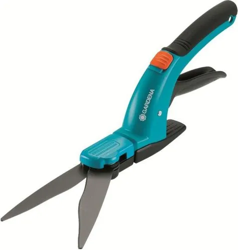 Gardena Komfortschere für Gras, Blau - Ergonomisch und Präzise - Strauchscheren mit speziellen, antihaftbeschichteten Klingen für ein einfaches und präzises Schneiden von Rasenkanten. Ergonomischer Griff für maximalen Komfort.