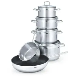 Silit Topf-Set 6-tlg. Scalea, Edelstahl - Hochwertiges 6-teiliges Topf-Set aus rostfreiem Edelstahl, ideal für gleichmäßige Wärmespeicherung. Spülmaschinen- und backofengeeignet – perfekt für jede Küche!