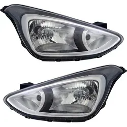 TYC Scheinwerfer Set für Hyundai i10 IA ab 2013 H4 Halogen - 2-teiliges Scheinwerfer Set für Hyundai i10 Typ IA, vorbereitet für elektrische Leuchtweitenregulierung. Einfache Installation mit E-Prüfzeichen für Sicherheit im Straßenverkehr.