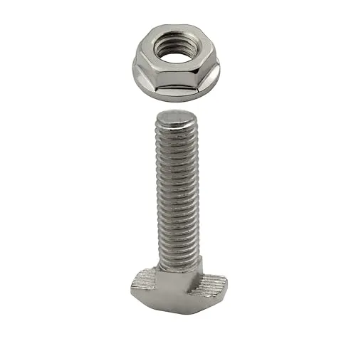 KLAK 40 -Edelstahl Hammerkopfschraube T-Schraube M8 40mm Nut 8 Aluprofil 40-er 1 Stück + Mutter