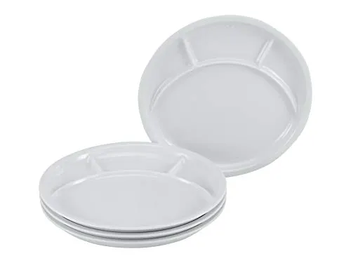 CreaTable Fondueteller Universal Porzellan, 4er Set - Hochwertige Porzellan-Teller für Fondue-Abende, ideal für gesellige Runden und vielseitig einsetzbar.