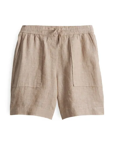OPUS Damen Shorts | Stilvolle Leinenshorts MELANE in zweifarbiger Struktur Natural Glaze, Größe 34 - Die OPUS Damen Shorts MELANE aus leichtem Leinen bieten perfekten Tragekomfort und eine lässige Optik. Ideal für warme Tage und vielseitig kombinierbar.