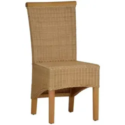 Rattanstuhl 'Larissa' natur Massivholz - Eleganter Rattanstuhl mit stabiler Mahagoni-Kante, ideal für stilvolle Esszimmer. Bequeme Rückenlehne und harmonische Farben sorgen für ein natürliches Wohngefühl.
