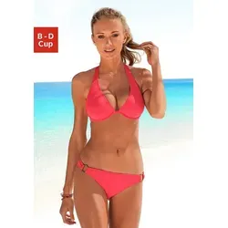 Chiemsee Bügel-Bikini mit silbernem Zierring in Rot, Größe 36 - Bademode mit eleganten Silber-Zierring und Neckholder-Trägern, perfekt für einen stylischen Strandauftritt.