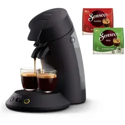 PHILIPS Senseo Original Plus Kaffeepadmaschine - Kaffeestärkewahl, Coffee Boost Technologie, umweltfreundlich mit zwei Tassen-Funktion und 0,7L Wassertank