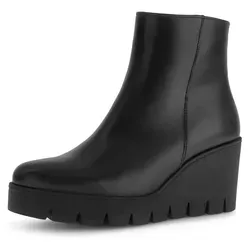 GABOR Keilstiefelette Damen, Gr. 41, schwarz - Elegante Keilstiefelette aus schwarzem Nappaleder mit 7 cm Absatzhöhe und Gabor BEST FITTING-Technologie für optimalen Tragekomfort, ideal für Business und Alltag.
