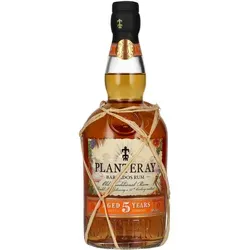Plantation Rum Barbados 5 Years Old - Traditioneller Rum mit Double Ageing - Rum, der durch einen einzigartigen Reifungsprozess in Bourbon- und Ex-Ferrand-Fässern verfeinert wurde. Erleben Sie komplexe Geschmacksnuancen von reifen Früchten und Karamell.