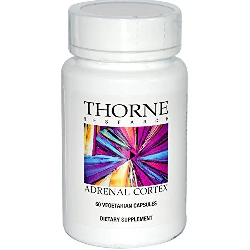 Thorne Research Adrenal Cortex 50mg - 60 Kapseln - Nahrungsergänzungsmittel zur Unterstützung gesunder Nebennierenfunktionen und zur Förderung eines energetischen Gefühls, ideal für stressige Lebensweisen.