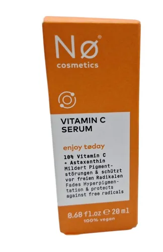 Nø Cosmetics enjoy tøday Vitamin C Serum 20 ml - Hochwertiges Serum mit 10 % Vitamin C, Vitamin E und Astaxanthin. Für eine gesunde und strahlende Haut, einfach anzuwenden und ideal für die tägliche Pflege.