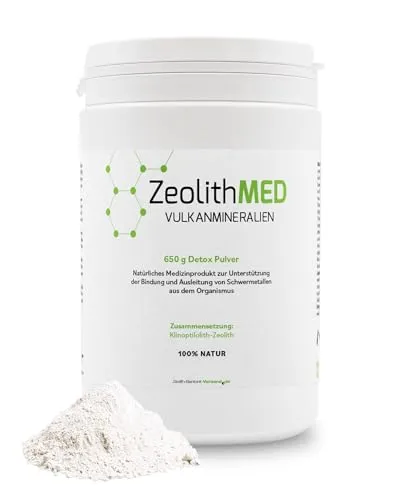 Zeolith MED® Pulver 650g - Hochwertiges Klinoptilolith - Medizinisches Zeolithpulver zur Unterstützung der Entgiftung, ideal für Gesundheitsbewusste. Hergestellt in Deutschland.